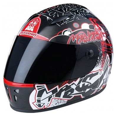 Снегоходный шлем Marushin 222 ET GRAFFITI black-red