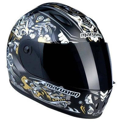 Снегоходный шлем Marushin 222 ET NIARK black-gold
