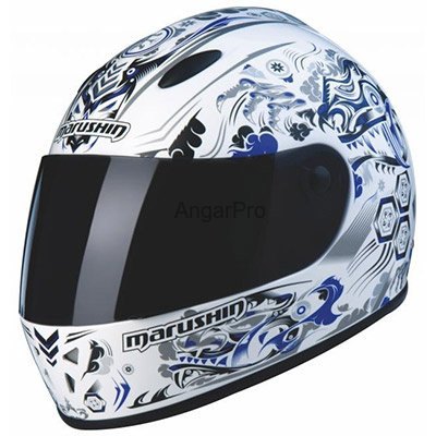 Снегоходный шлем Marushin 222 ET NIARK white-blue